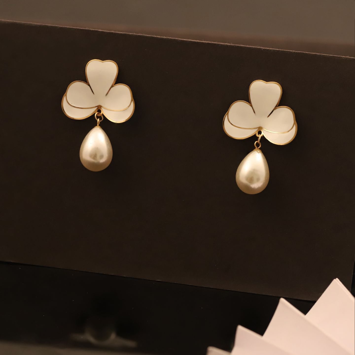 Elegant Clover Pearl Drop Earrings | Anti-Tarnish & Skin-Friendly