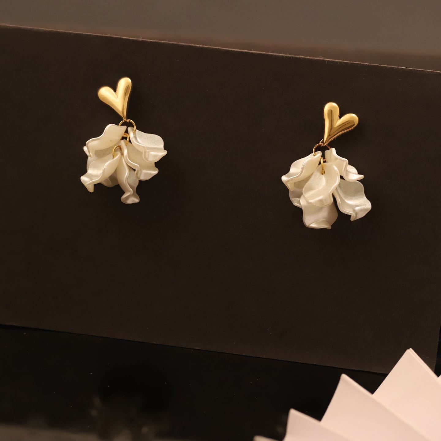 Blossom Petal Drop Earrings – Anti-Tarnished 18K Gold Finish
